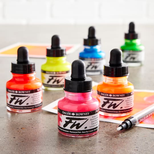 DalerRowney® FW Neon Acrylic Ink Set Acrylic Ink Michaels